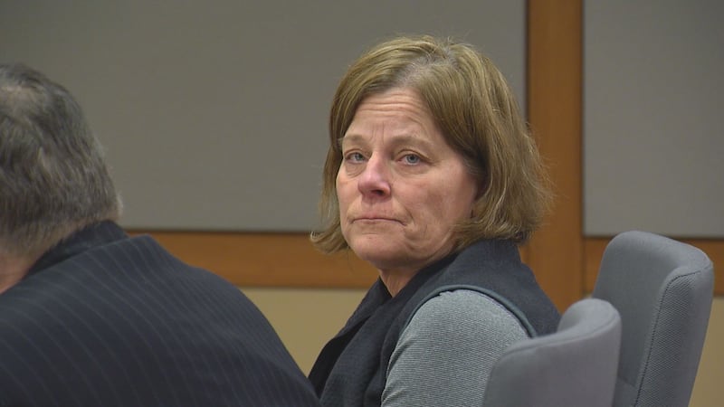 Kris Kile sits in the Anchorage Nesbett Courthouse in May 2025.