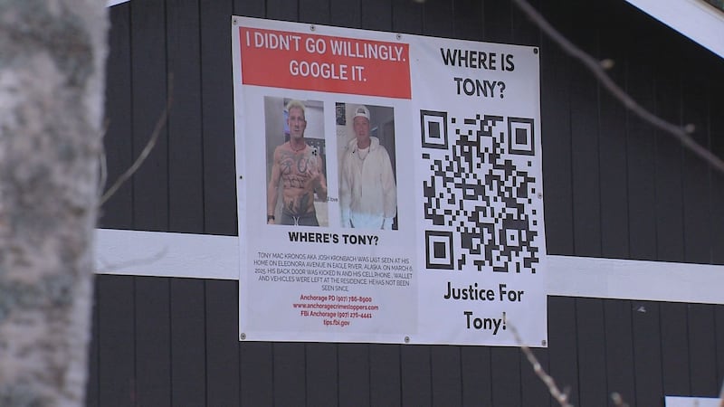 Friends of Tony Kronos put up a large sign on the back of Kronos' home indicating he is still...